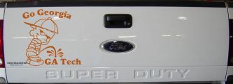 Go Georgia Pee On Ga Tech Car or Truck Window Decal Sticker (Nut Brown)