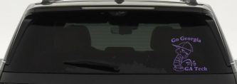 Go Georgia Pee On Ga Tech Car or Truck Window Decal Sticker (Purple)