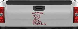 Go Georgia Pee On Ga Tech Car or Truck Window Decal Sticker (Purple Red)