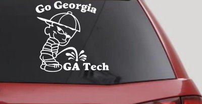 Go Georgia Pee On Ga Tech Decal - Car Truck Window Vinyl Sticker