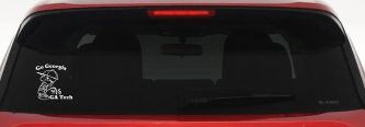 Go Georgia Pee On Ga Tech Car or Truck Window Decal Sticker (White)