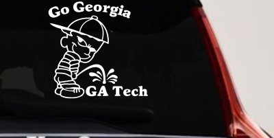 Go Georgia Pee On Ga Tech Decal - Car Truck Window Vinyl Sticker