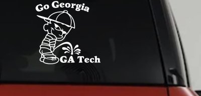 Go Georgia Pee On Ga Tech Decal - Car Truck Window Vinyl Sticker
