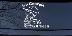 Go Georgia Pee On Ga Tech Car or Truck Window Decal Sticker