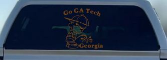 Go GA Tech Pee On Georgia Car or Truck Window Decal Sticker (Copper)