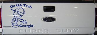 Go GA Tech Pee On Georgia Car or Truck Window Decal Sticker (Navy)