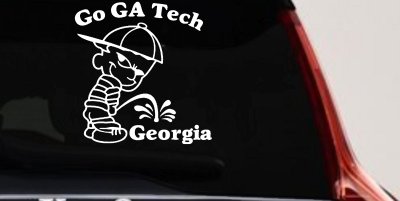 Go GA Tech Pee On Georgia Car Truck Window Vinyl Decal Sticker