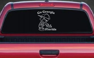 Go Georgia Pee On Florida Car or Truck Window Decal Sticker (Light Gray)