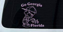 Go Georgia Pee On Florida Car or Truck Window Decal Sticker (Lilac)