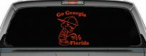 Go Georgia Pee On Florida Car or Truck Window Decal Sticker (Orange Red)