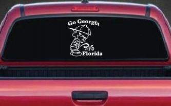 Go Georgia Pee On Florida Car or Truck Window Decal Sticker