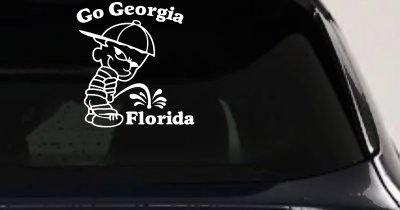 Go Georgia Pee On Florida Decal Sticker for Car or Truck Windows