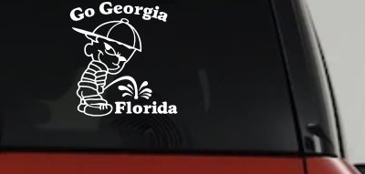 Go Georgia Pee On Florida Decal Sticker for Car or Truck Windows