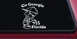 Go Georgia Pee On Florida Car or Truck Window Decal Sticker
