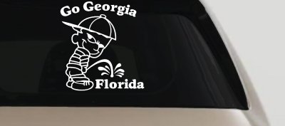 Go Georgia Pee On Florida Decal Sticker for Car or Truck Windows