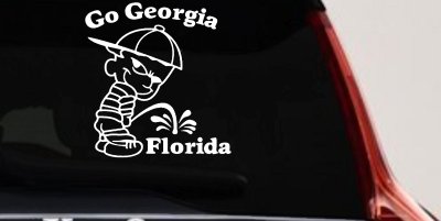 Go Georgia Pee On Florida Decal Sticker for Car or Truck Windows