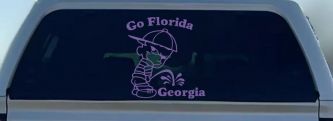 Go Florida Pee on Georgia Car or Truck Window Decal Sticker (Purple)