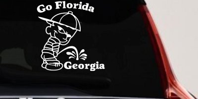 Go Florida Pee on Georgia Car Truck Window Vinyl Decal Sticker