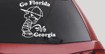 Go Florida Pee on Georgia Car Truck Window Vinyl Decal Sticker