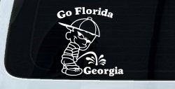Go Florida Pee on Georgia Car or Truck Window Decal Sticker
