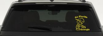 Go Florida Pee on Georgia Car or Truck Window Decal Sticker (Yellow)