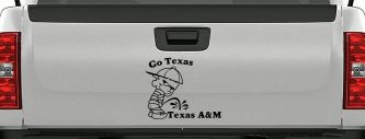 Go Texas Pee on Texas A&M Car or Truck Window Decal Sticker (Black)