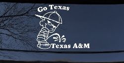Go Texas Pee on Texas A&M Car or Truck Window Decal Sticker