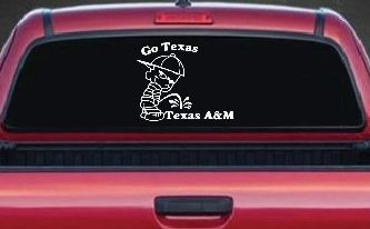 Go Texas Pee on Texas A&M Car or Truck Window Decal Sticker