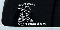 Go Texas Pee on Texas A&M Car or Truck Window Decal Sticker