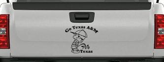 Go Texas A&M Pee On Texas Car or Truck Window Decal Sticker (Black)