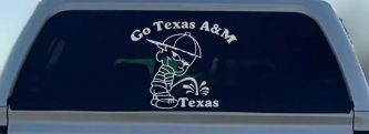Go Texas A&M Pee On Texas Car or Truck Window Decal Sticker (Light Gray)