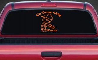 Go Texas A&M Pee On Texas Car Truck Decal Vinyl Sticker Aggie Fan (Orange)