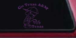 Go Texas A&M Pee On Texas Car or Truck Window Decal Sticker (Violet)