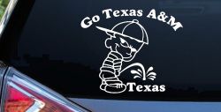 Go Texas A&M Pee On Texas Car or Truck Window Decal Sticker