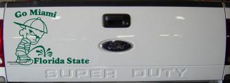 Go Miami Pee On Florida State Car or Truck Window Decal Sticker (Dark Green)