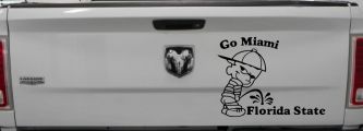 Go Miami Pee On Florida State Car or Truck Window Decal Sticker (Matte Black)