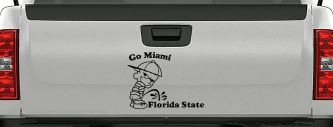Miami Pee On FSU Car Truck Window Decal Sticker (Matte Black)