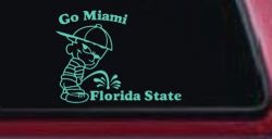Go Miami Pee On Florida State Car or Truck Window Decal Sticker (Mint)