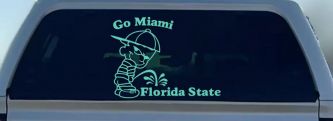 Go Miami Pee On Florida State Car or Truck Window Decal Sticker (Mint)