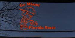 Go Miami Pee On Florida State Car or Truck Window Decal Sticker (Orange Red)