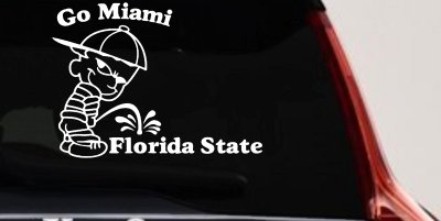 Miami Pee On FSU Car Truck Window Decal Sticker