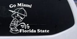 Go Miami Pee On Florida State Car or Truck Window Decal Sticker