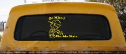 Go Miami Pee On Florida State Car or Truck Window Decal Sticker (Yellow)