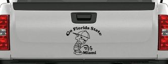 Go Florida State Pee on Miami Car or Truck Window Decal Sticker (Black)