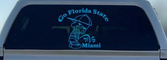 Go Florida State Pee on Miami Decal Car Truck Window Vinyl Sticker FSU (Blue)