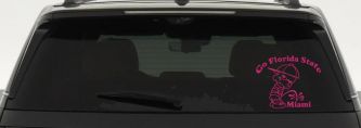 Go Florida State Pee on Miami Car or Truck Window Decal Sticker (Hot Pink)