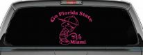 Go Florida State Pee on Miami Car or Truck Window Decal Sticker (Hot Pink)