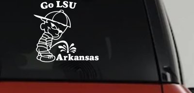 LSU Pee on Arkansas Decal Sticker Car Truck Window Vinyl Graphic