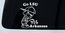 Go LSU Pee on Arkansas Car or Truck Window Decal Sticker