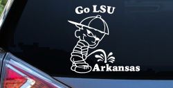 Go LSU Pee on Arkansas Car or Truck Window Decal Sticker